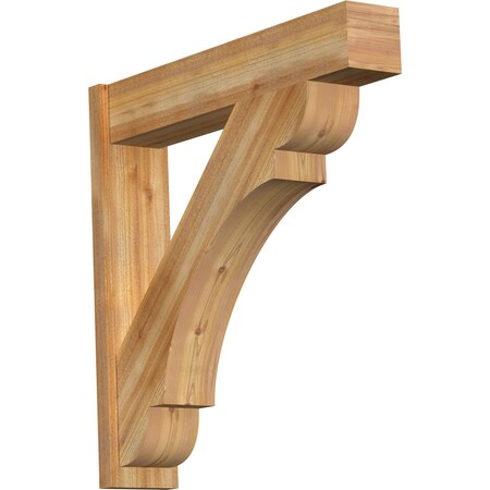 Ekena Millwork Olympic Block Rough Sawn Outlooker, Western Red Cedar, 8"W x 40"D x 40"H OUT08X40X40OLY05RWR